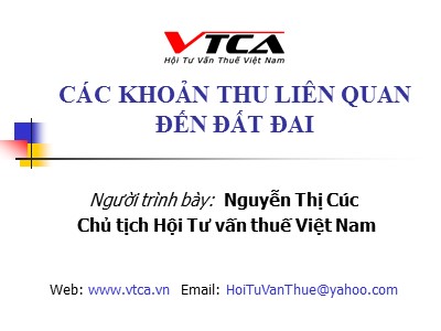 Quản trị ngân hàng - Các khoản thu liên quan đến đất đai