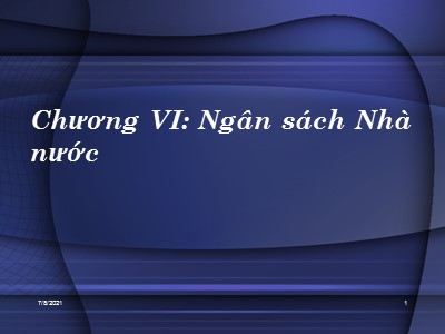 Quản trị ngân hàng - Chương VI: Ngân sách Nhà nước