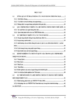 Quản trị ngân hàng - Chuyên đề 1: Tổng quan và xu thế phát triển của ngân hàng thương mại