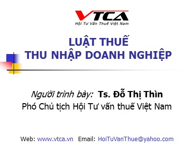 Quản trị ngân hàng - Luật thuế thu nhập doanh nghiệp