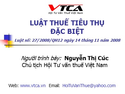 Quản trị ngân hàng - Luật thuế tiêu thụ đặc biệt