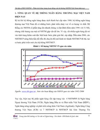 Quản trị ngân hàng - Phân tích thực trạng hoạt động của hệ thống ngân hàng thương mại Việt Nam hiện nay