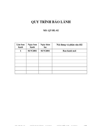 Quản trị ngân hàng - Quy trình bảo lãnh