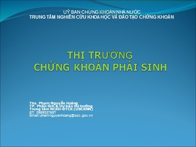 Quản trị ngân hàng - Thị trường chứng khoán phái sinh