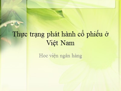 Quản trị ngân hàng - Thực trạng phát hành cổ phiếu ở Việt Nam