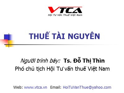 Quản trị ngân hàng - Thuế tài nguyên