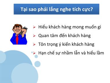 Quản trị ngân hàng thương mại - Tại sao phải lắng nghe tích cực