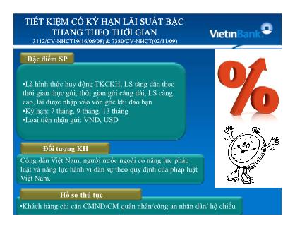 Quản trị ngân hàng - Tiết kiệm có kỳ hạn lãi suất bậc thang theo thời gian