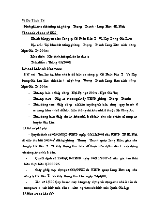 Tài chính ngân hàng - Ví dụ thực tế: Định giá khu đất trống tại phường Thượng thanh - Long biên - Hà Nôi