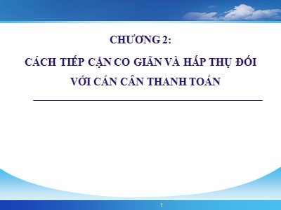 Tài chính quốc tế - Chương 2: Cách tiếp cận co giãn và hấp thụ đối với cán cân thanh toán