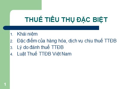 Tài liệu Thuế - Thuế tiêu thụ đặc biệt