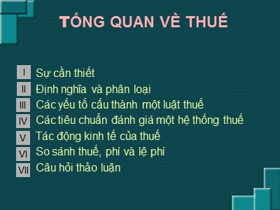 Tài liệu Thuế - Tổng quan về thuế