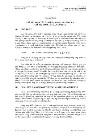 Thẩm định đầu tư phát triển - Chương mười: Giá trị kinh tế của hàng ngoại thương và giá trị kinh tế của ngoại tệ