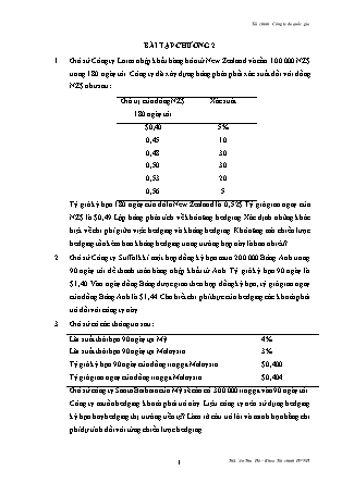 Thanh toán quốc tế - Bài tập chương 2: Thanh toán hàng nhập khẩu