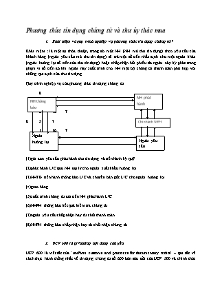 Thanh toán quốc tế - Phương thức tín dụng chứng từ và thư ủy thác mua