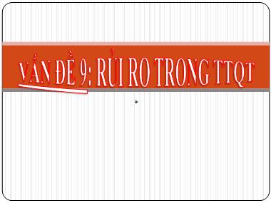 Thanh toán quốc tế - Rủi ro trong thanh toán quốc tế