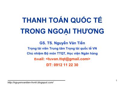 Thanh toán quốc tế trong ngoại thương - Bài mở đầu: Đặt vấn đề về vai trò của thanh toán quốc tế trong ngoại thương