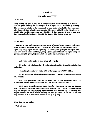 Thanh toán quốc tế trong ngoại thương - Chủ đề 10: Hối phiếu trong thanh toán quốc tế