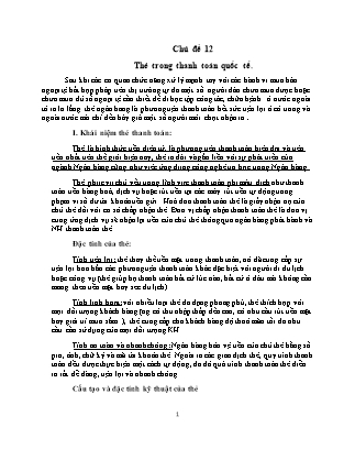 Thanh toán quốc tế trong ngoại thương - Chủ đề 12: Thẻ trong thanh toán quốc tế