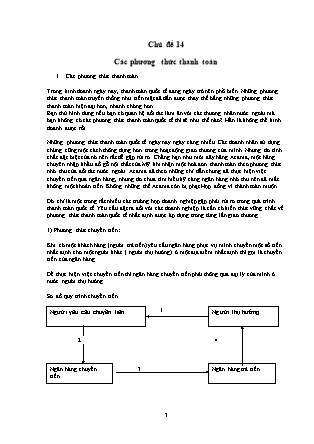 Thanh toán quốc tế trong ngoại thương - Chủ đề 14: Các phương thức thanh toán