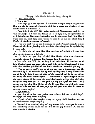 Thanh toán quốc tế trong ngoại thương - Chủ đề 16: Phương thức thanh toán tín dụng chứng từ