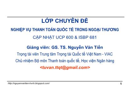 Thanh toán quốc tế trong ngoại thương - Nghiệp vụ thanh toán quốc tế trong ngoại thương