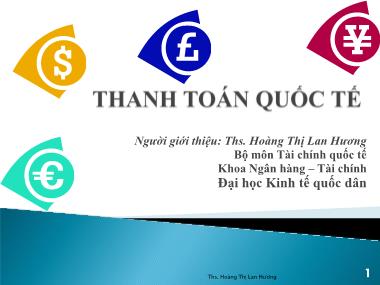 Thanh toán quốc tế - Vấn đề 1: Tổng quan về thanh toán quốc tế